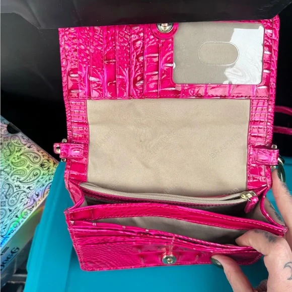 Brahmin Minuette Pink Leather Crossbody Bag - Picture 9 of 14